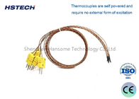 Thermocouple with Connector, 0-1000°C Use Temp, WRM N, Ceramic/Plastic