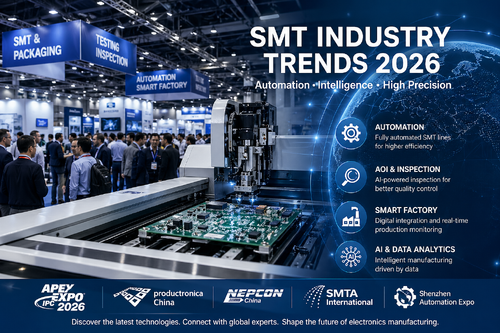 Blog công ty mới nhất về Xu hướng triển lãm SMT toàn cầu 2026: Những gì các nhà sản xuất điện tử nên chú ý