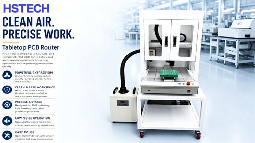 Blog công ty mới nhất về Đường dẫn PCB trên bàn mới với Chất hút khói tích hợp  ️ Độ chính xác, an toàn và hiệu quả cho quy trình làm việc SMT