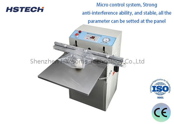 Giá tốt. Máy đóng gói chân không niêm phong nóng cho IC cuộn, các bộ phận quang điện tử, chiều rộng niêm phong 5-10mm, 1000W trực tuyến