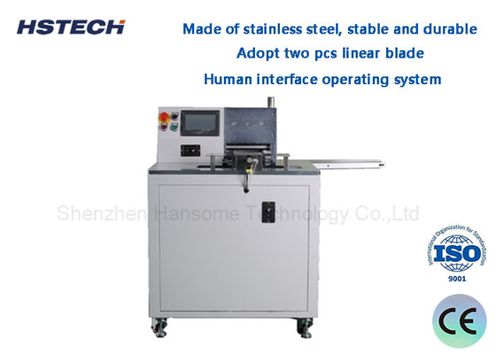 Giá tốt. Hệ điều hành giao diện con người thép không gỉ ổn định và bền Auto Guillotine PCB Depanelizer trực tuyến