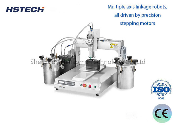 Giá tốt. Bốn trạm làm việc trong chu kỳ được trang bị máy dò mảnh công việc đèn LED bóng đèn Máy phân phối keo trực tuyến