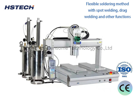 Giá tốt. Máy phân phối keo bóng đèn LED tự động với 4 trạm làm việc xoay và màn hình văn bản trực tuyến