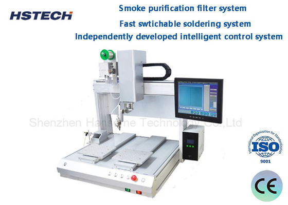 Giá tốt. Robot hàn máy tính bàn đầu đơn với chức năng làm sạch tự động cho lắp ráp PCB trực tuyến