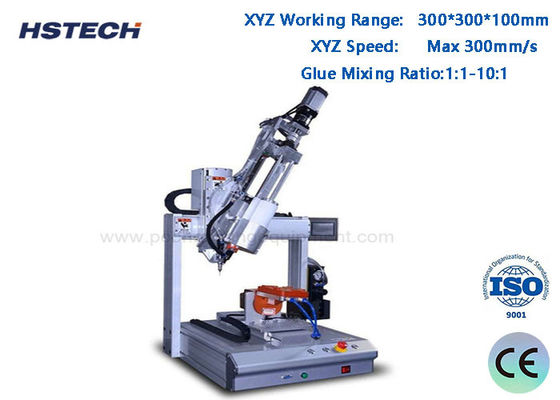 Giá tốt. Máy Phân Phối Keo 4 Trục AB với Độ Chính Xác Lặp Lại ±0.02mm, Phạm Vi Làm Việc 300*300*100mm và Tỷ Lệ Trộn Keo 1:1-10:1 trực tuyến