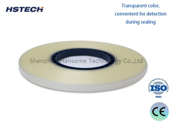 Giá tốt. Dây băng bọc đệm bộ phận SMD: Vật liệu PET niêm phong nóng minh bạch, áp suất niêm phong 0,2Mpa, chiều rộng 9,3mm trực tuyến