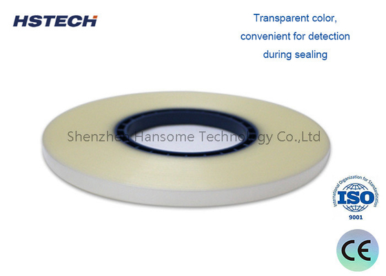 Giá tốt. Dây băng bọc đệm bộ phận SMD: Vật liệu PET niêm phong nóng minh bạch, áp suất niêm phong 0,2Mpa, chiều rộng 9,3mm trực tuyến