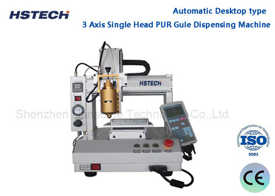 Giá tốt. Máy phân phối keo động cơ 3 trục loại bàn với van sưởi ấm PUR trực tuyến