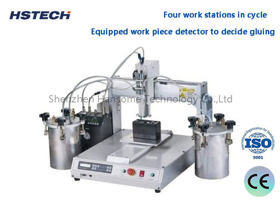 Giá tốt. Máy phân phối keo tròn bốn trạm 90 độ Máy phân phối keo đèn LED trực tuyến